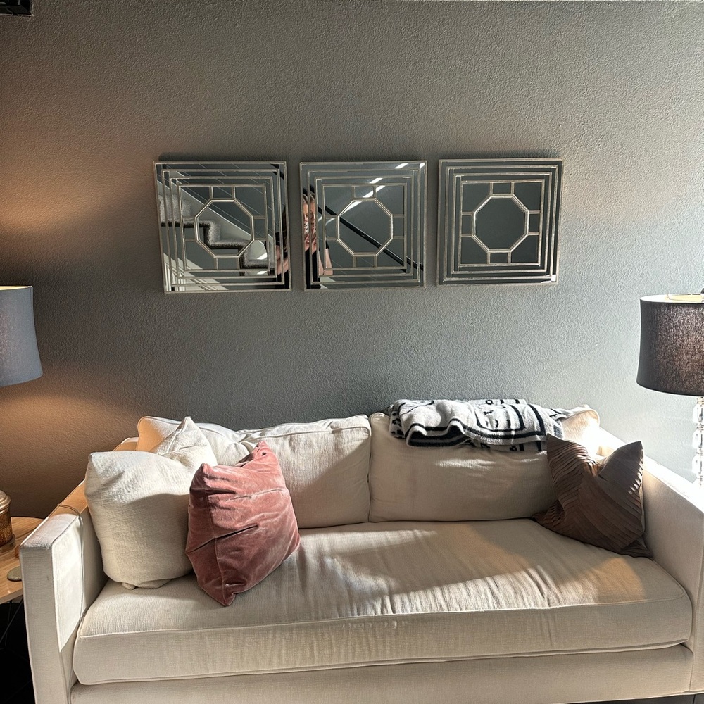 Neutral Wall Mirror Trio - Decorative Geometric Mirrors